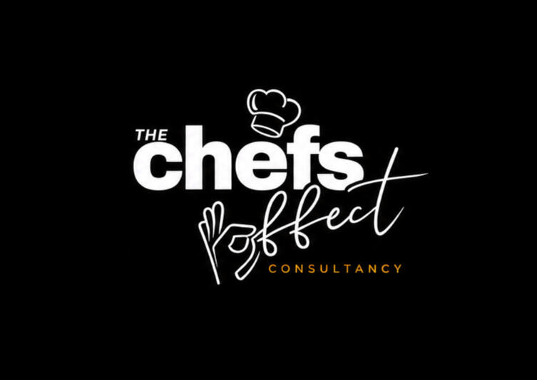 A Logo that says the chefs effect with a hat and a hand